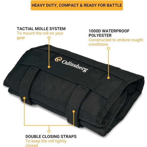 Motorcycle Tool Roll Bag Tools NOT Included - Small Tool Bag Wrench Roll Up Bag - Picture 5 of 7